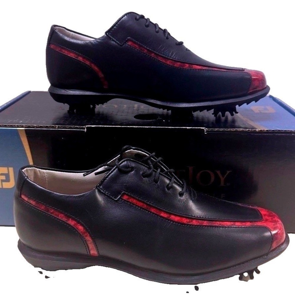FootJoy Estate Collection Womens Golf Shoes Black Red Marble 99383 Size 6 Medium